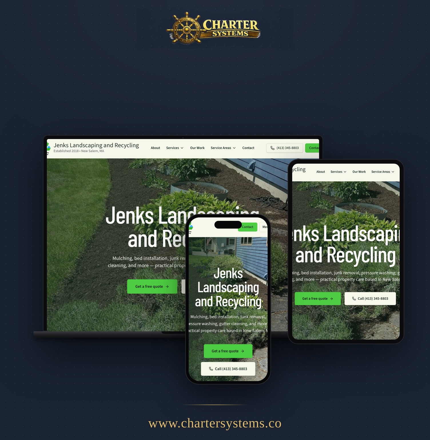 Jenks Landscaping website preview
